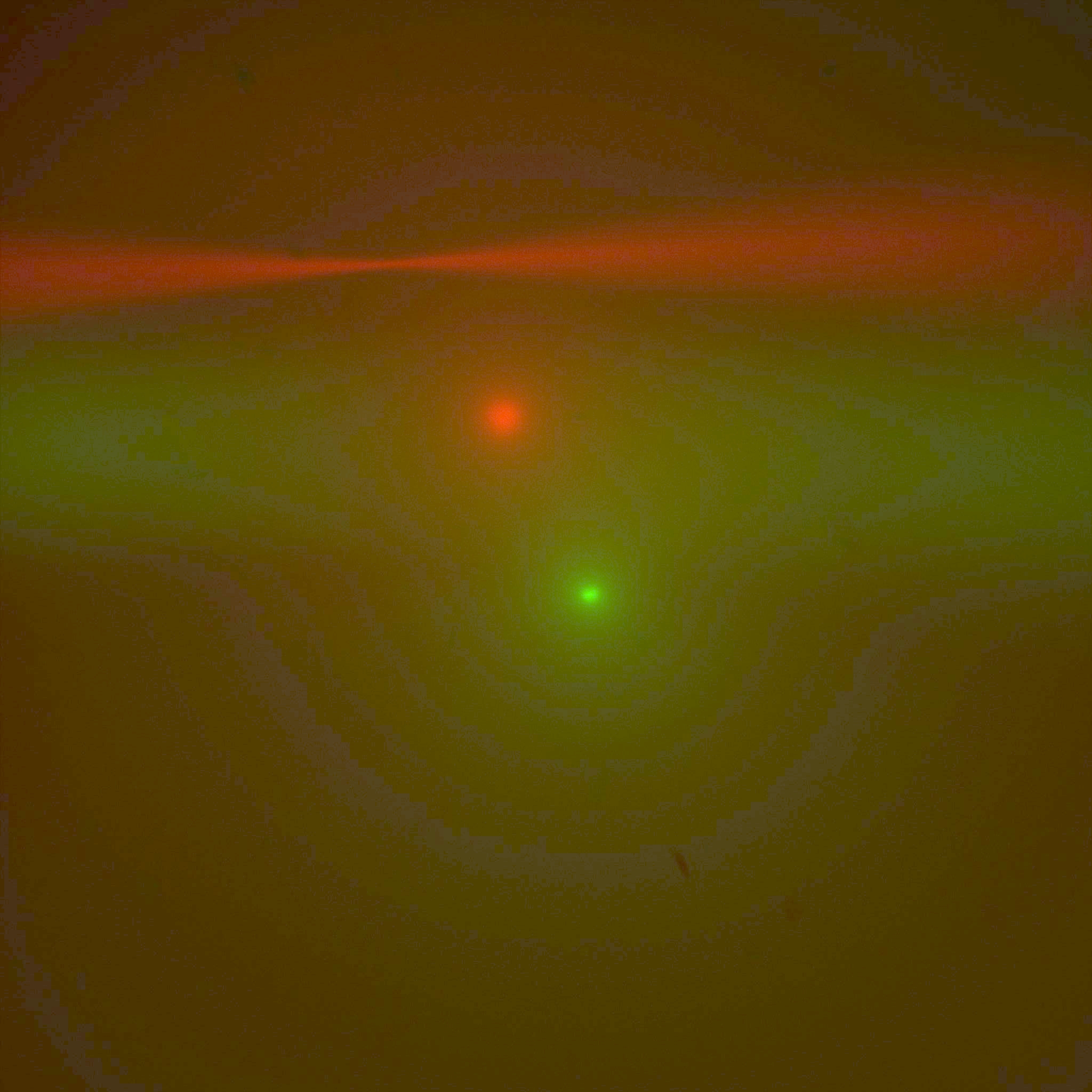 Beams and epi-spots before alignment